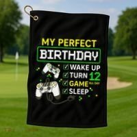 My Perfect Day Video Game 12 Year Old Gift 12th Birthday Golf Towel thumb 1