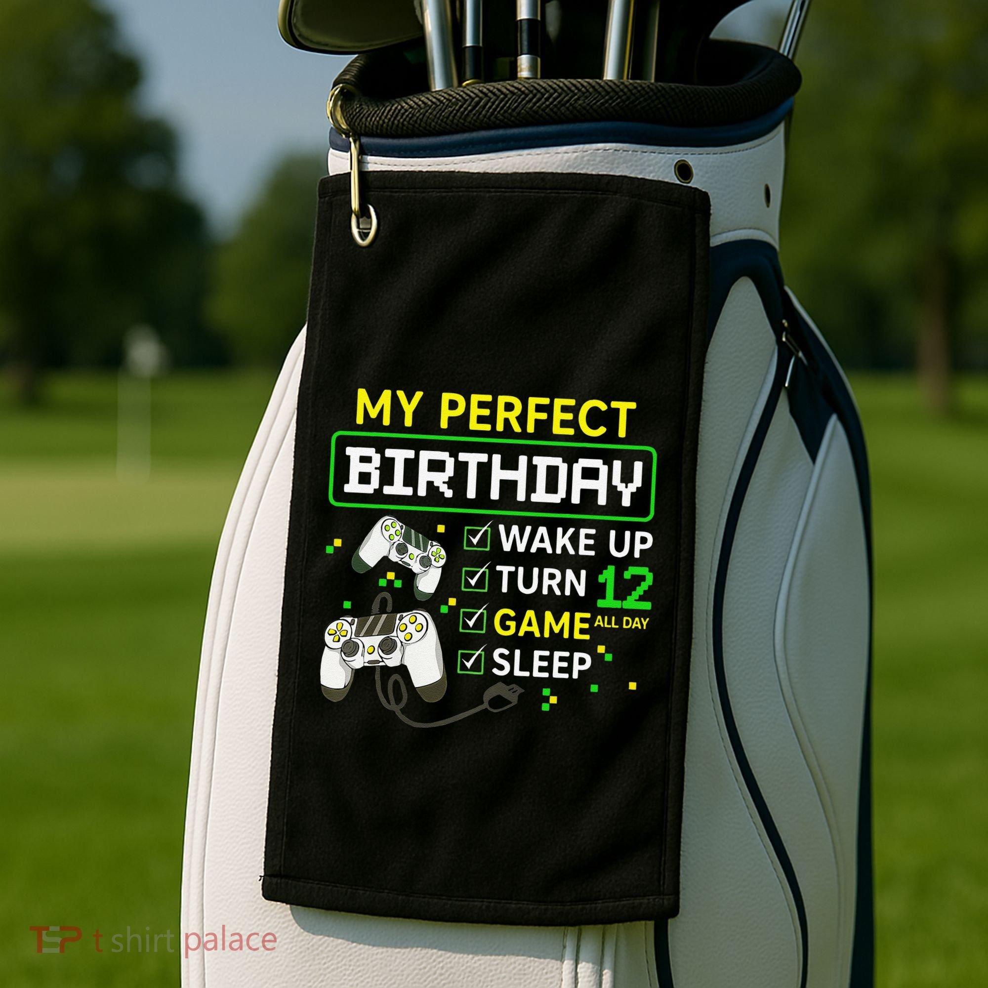 My Perfect Day Video Game 12 Year Old Gift 12th Birthday Golf Towel