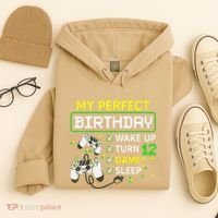 My Perfect Day Video Game 12 Year Old Gift 12th Birthday Hoodie thumb 4