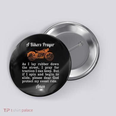 Motorcycle Prayer Design Bikers Prayer Button