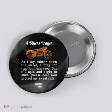 Motorcycle Prayer Design Bikers Prayer Button