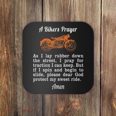Motorcycle Prayer Design Bikers Prayer Coaster