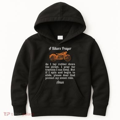 Motorcycle Prayer Design Bikers Prayer Kids Hoodie