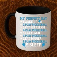 My Perfect Day Play Pickleball Funny Pickleball Gift Coffee Mug thumb 2