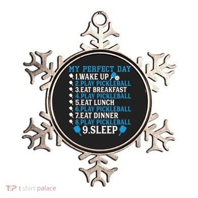 My Perfect Day Play Pickleball Funny Pickleball Gift Ornament