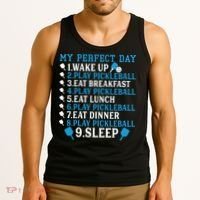 My Perfect Day Play Pickleball Funny Pickleball Gift Tank Top thumb 3