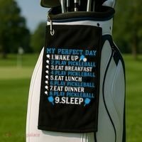 My Perfect Day Play Pickleball Funny Pickleball Gift Golf Towel thumb 2