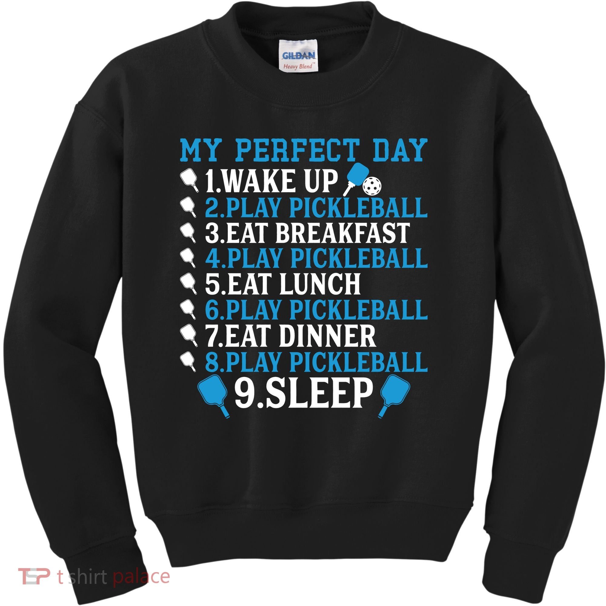 My Perfect Day Play Pickleball Funny Pickleball Gift Kids Sweatshirt