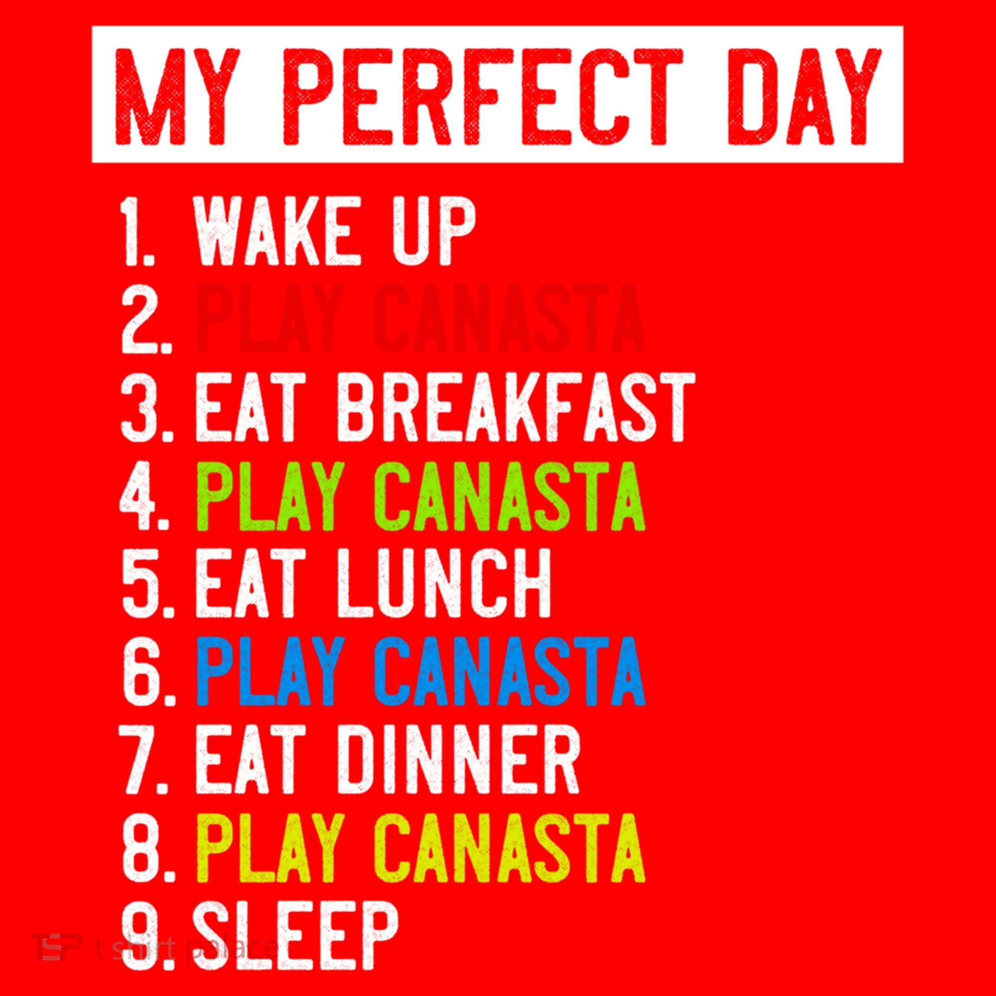 My Perfect Day: Canasta All Day Long! Funny Gift Santa Hat