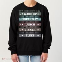 'My Perfect Day' Trains Gift Funny Locomotive Train Lover Meaningful Gift Women's Sweatshirt thumb 0