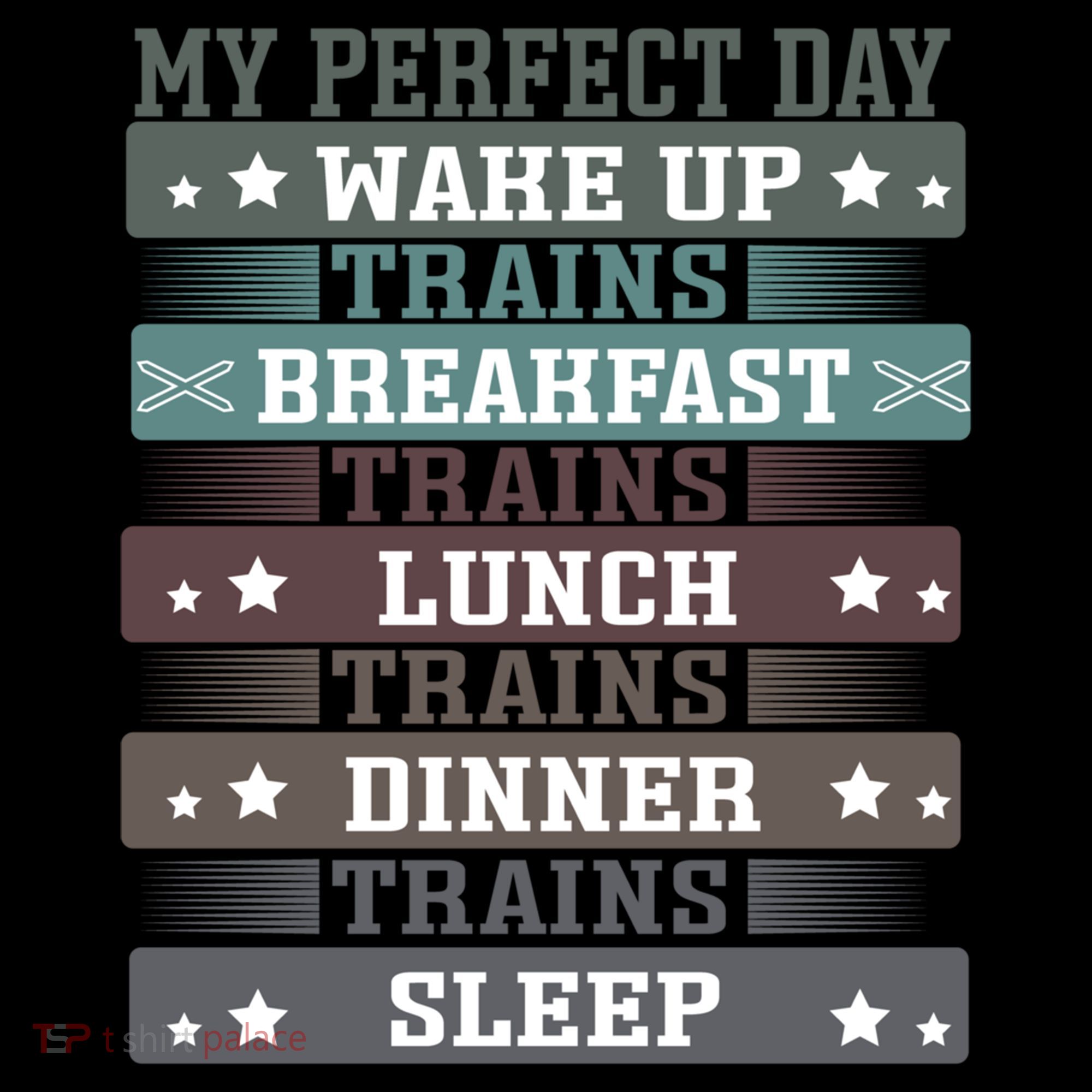 'My Perfect Day' Trains Gift Funny Locomotive Train Lover Meaningful Gift Coffee Mug