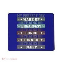 'My Perfect Day' Trains Gift Funny Locomotive Train Lover Meaningful Gift Mousepad thumb 0