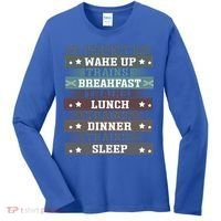 'My Perfect Day' Trains Gift Funny Locomotive Train Lover Meaningful Gift Women's Long Sleeve Shirt thumb 0