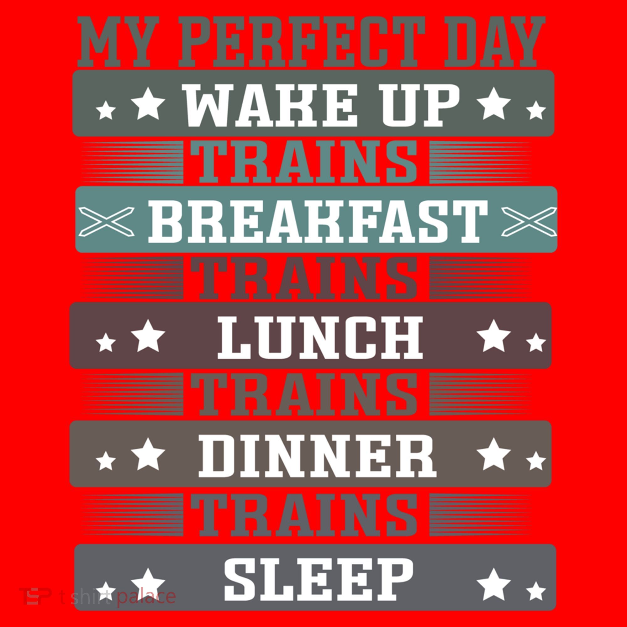 'My Perfect Day' Trains Gift Funny Locomotive Train Lover Meaningful Gift Santa Hat