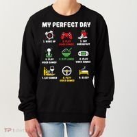 My Perfect Day Gamer Cool Gamer Video Game Women's Sweatshirt thumb 0