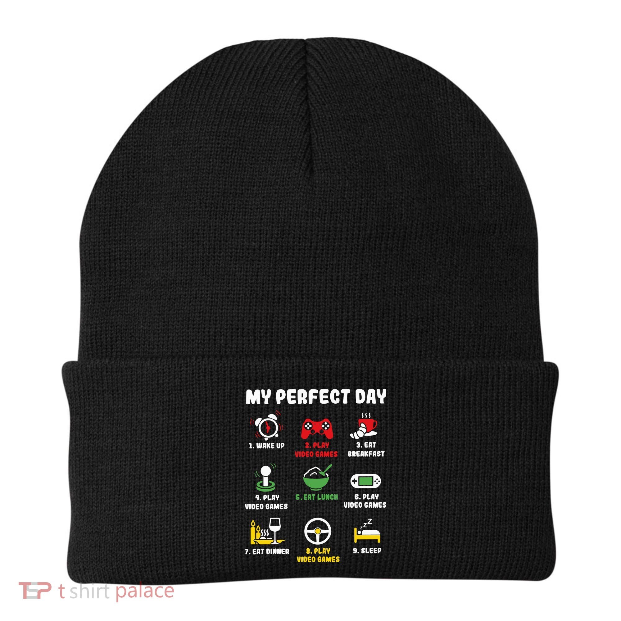 My Perfect Day Gamer Cool Gamer Video Game Beanie