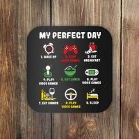 My Perfect Day Gamer Cool Gamer Video Game Coaster thumb 0