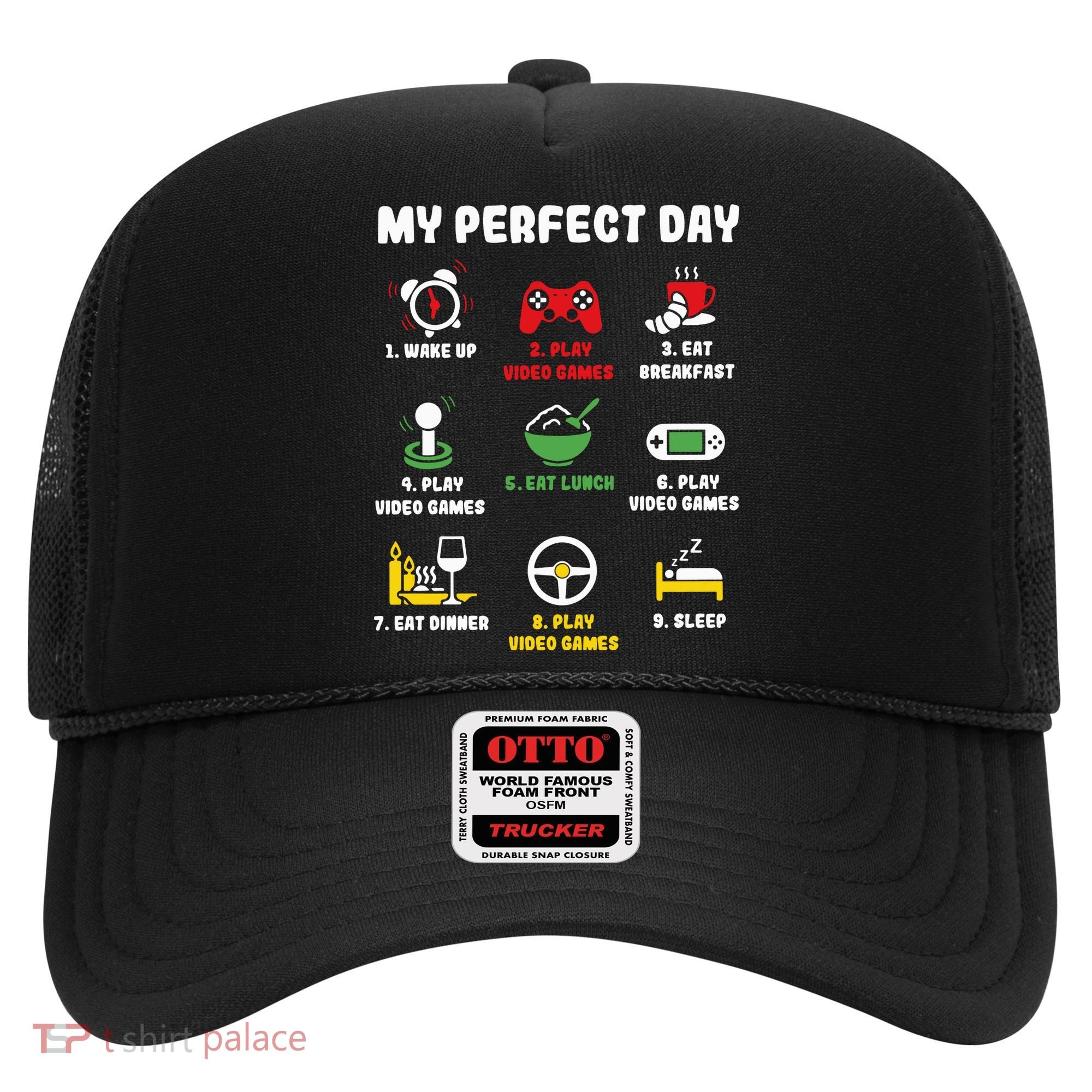 My Perfect Day Gamer Cool Gamer Video Game Hat
