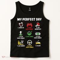 My Perfect Day Gamer Cool Gamer Video Game Tank Top thumb 2