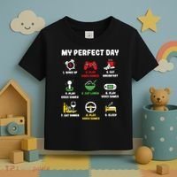 My Perfect Day Gamer Cool Gamer Video Game Toddler T-Shirt thumb 3