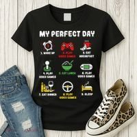 My Perfect Day Gamer Cool Gamer Video Game Women's T-Shirt thumb 3