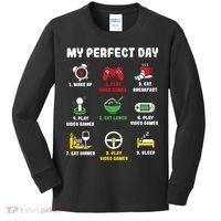 My Perfect Day Gamer Cool Gamer Video Game Kids Long Sleeve Shirt thumb 0