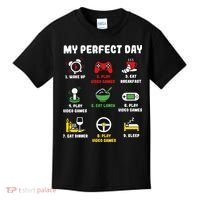 My Perfect Day Gamer Cool Gamer Video Game Kids T-Shirt thumb 0