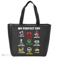 My Perfect Day Gamer Cool Gamer Video Game Tote Bag thumb 0