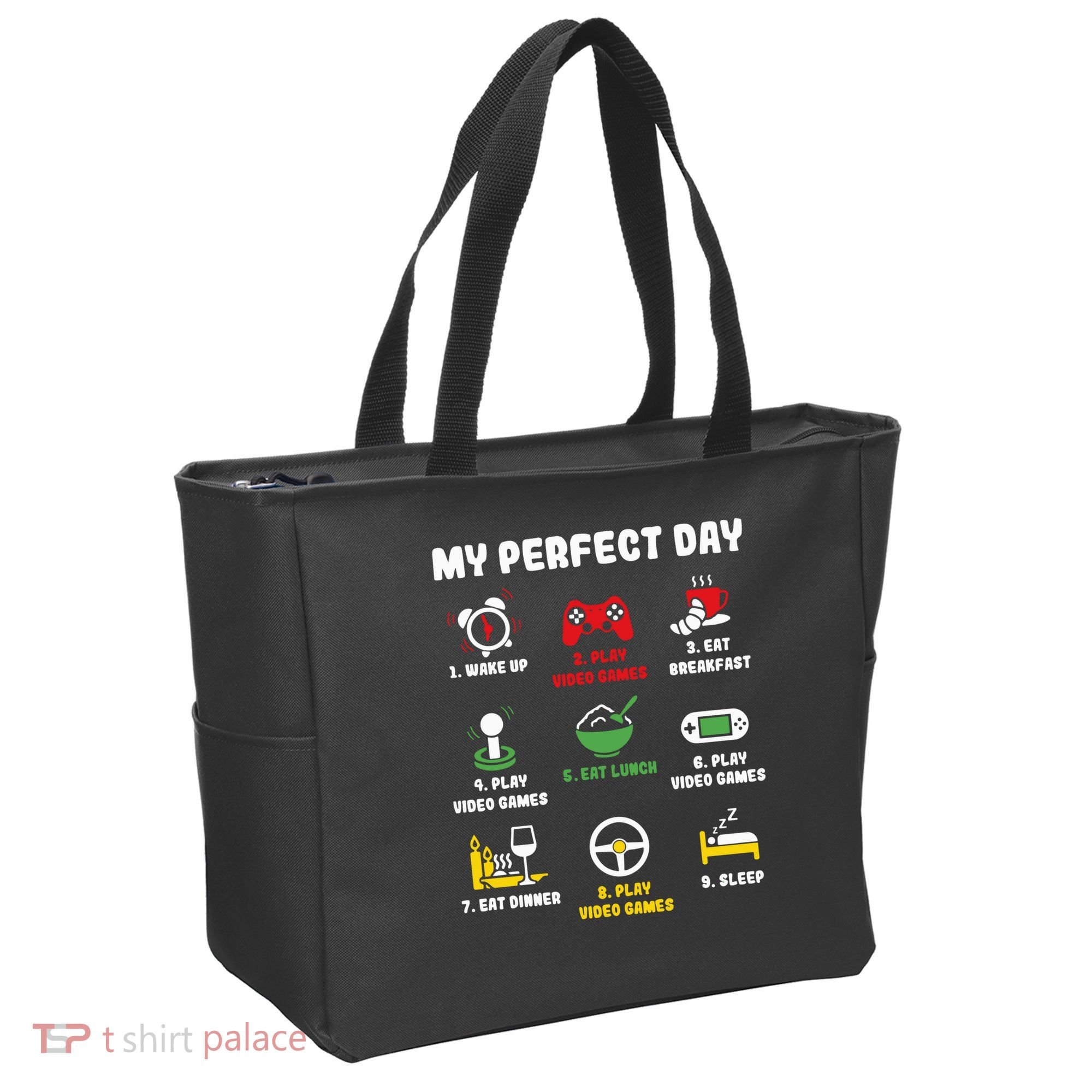My Perfect Day Gamer Cool Gamer Video Game Tote Bag