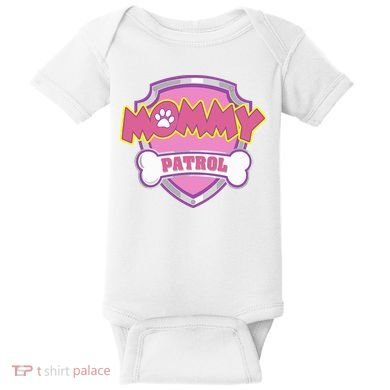 Mom Patrol Dog Mom Dad Baby Bodysuit