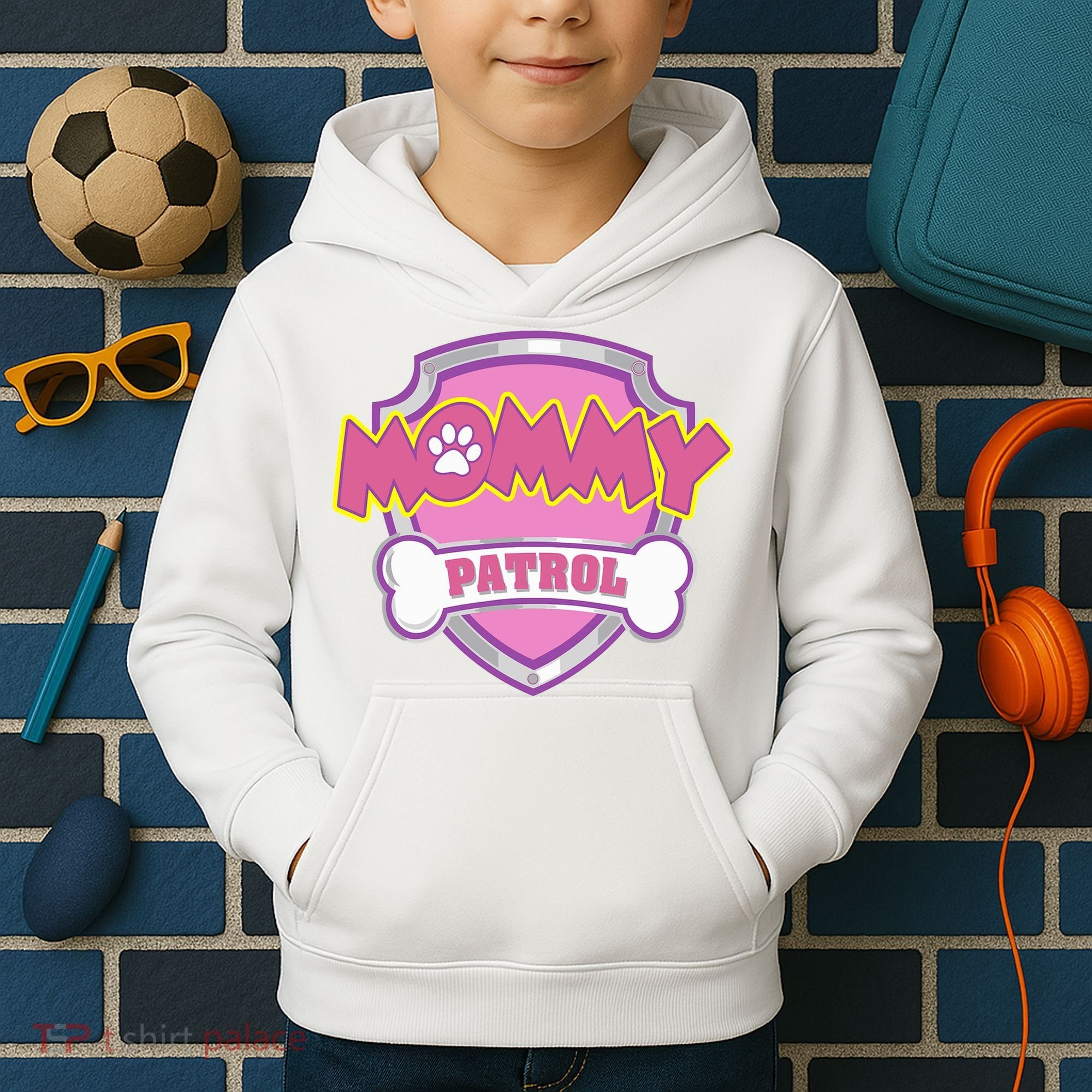 Mom Patrol Dog Mom Dad Kids Hoodie