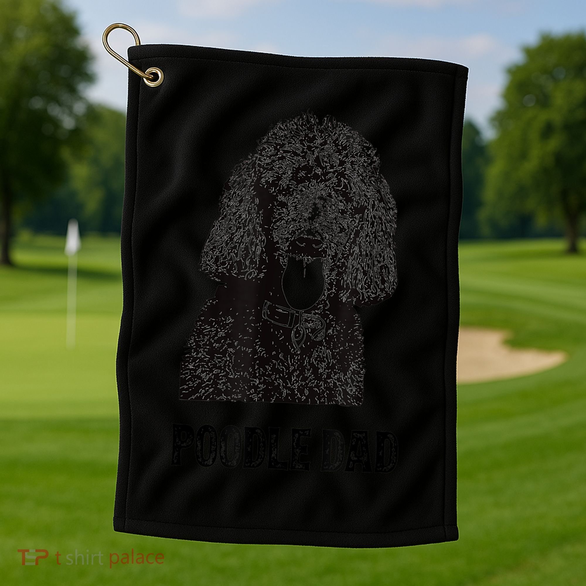 Mens Poodle Dad Standard Poodle Dad Golf Towel