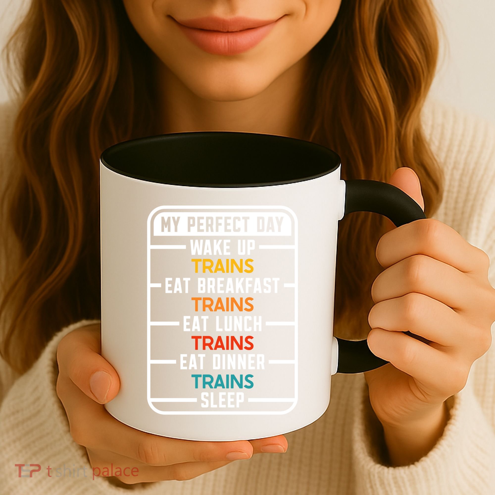 My Perfect Day Trains Gift Coffee Mug
