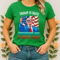 Make PresidentS Day Great Again President Trump Usa America Women's T-Shirt thumb 2