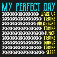My Perfect Day Trains Funny Gift Funny Locomotive Train Lover Gift Bucket Hat thumb 4