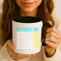 My Perfect Day Trains Funny Gift Funny Locomotive Train Lover Gift Coffee Mug thumb 3