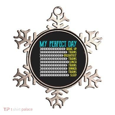 My Perfect Day Trains Funny Gift Funny Locomotive Train Lover Gift Ornament