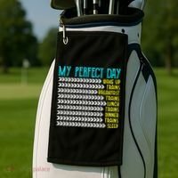 My Perfect Day Trains Funny Gift Funny Locomotive Train Lover Gift Golf Towel thumb 2