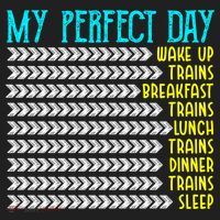 My Perfect Day Trains Funny Gift Funny Locomotive Train Lover Gift Golf Towel thumb 3