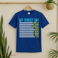 My Perfect Day Trains Funny Gift Funny Locomotive Train Lover Gift T-Shirt thumb 2