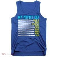 My Perfect Day Trains Funny Gift Funny Locomotive Train Lover Gift Tank Top thumb 0