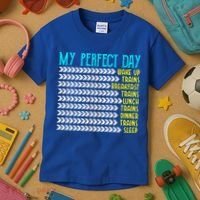 My Perfect Day Trains Funny Gift Funny Locomotive Train Lover Gift Kids T-Shirt thumb 3