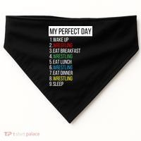 My Perfect Day Wrestling Great Gift USA-Made Doggie Bandana thumb 0
