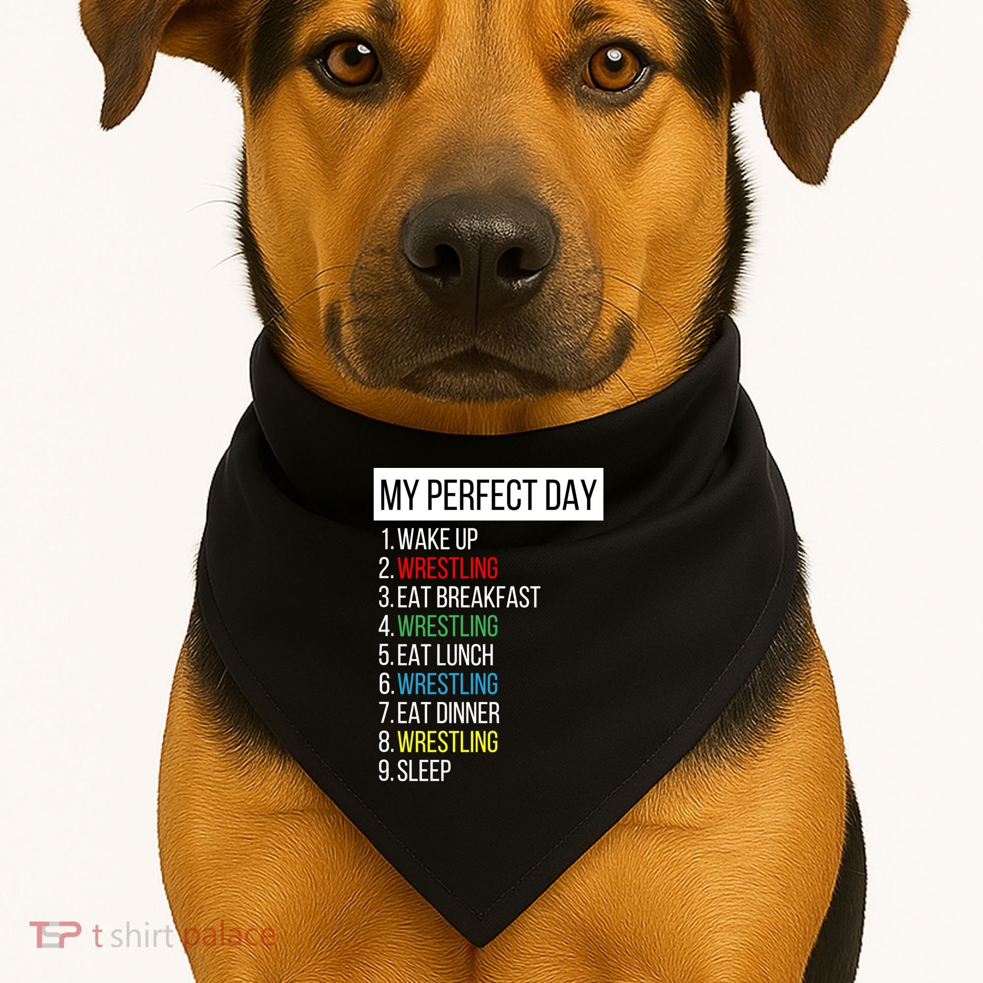 My Perfect Day Wrestling Great Gift USA-Made Doggie Bandana