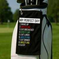My Perfect Day Wrestling Great Gift Golf Towel thumb 2