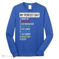 My Perfect Day Wrestling Great Gift Long Sleeve Shirt thumb 0