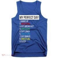 My Perfect Day Wrestling Great Gift Tank Top thumb 0