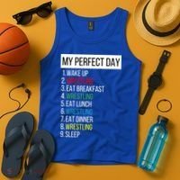 My Perfect Day Wrestling Great Gift Tank Top thumb 4
