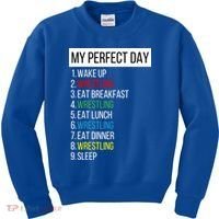 My Perfect Day Wrestling Great Gift Kids Sweatshirt thumb 0