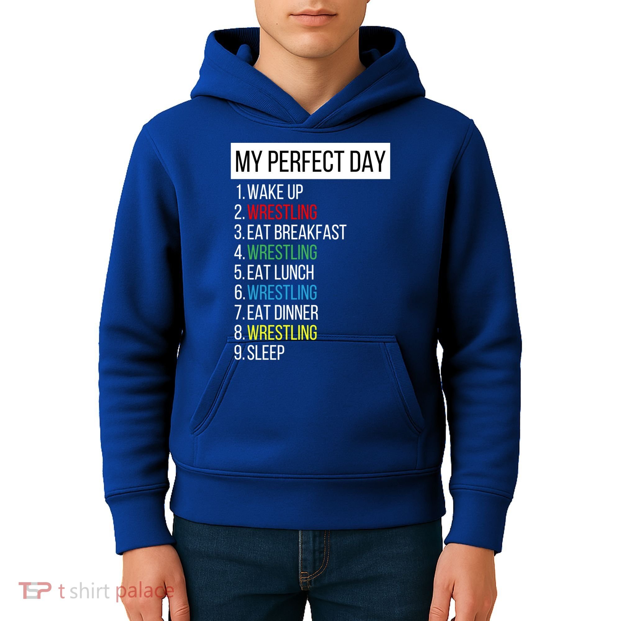 My Perfect Day Wrestling Great Gift Kids Hoodie